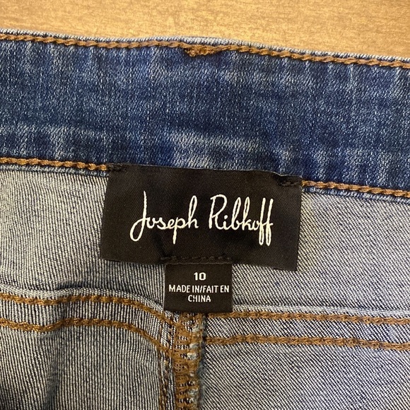 Joseph Ribkoff denim jeans embellished with‎ Patch Pearl size 10 - Picture 2 of 3